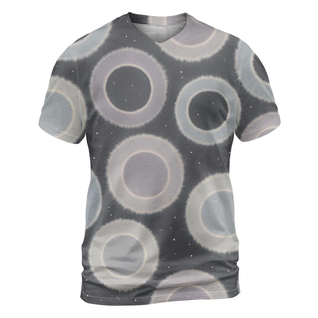 Reverse Dye Moon Crater Rings trendy printed shirt styles