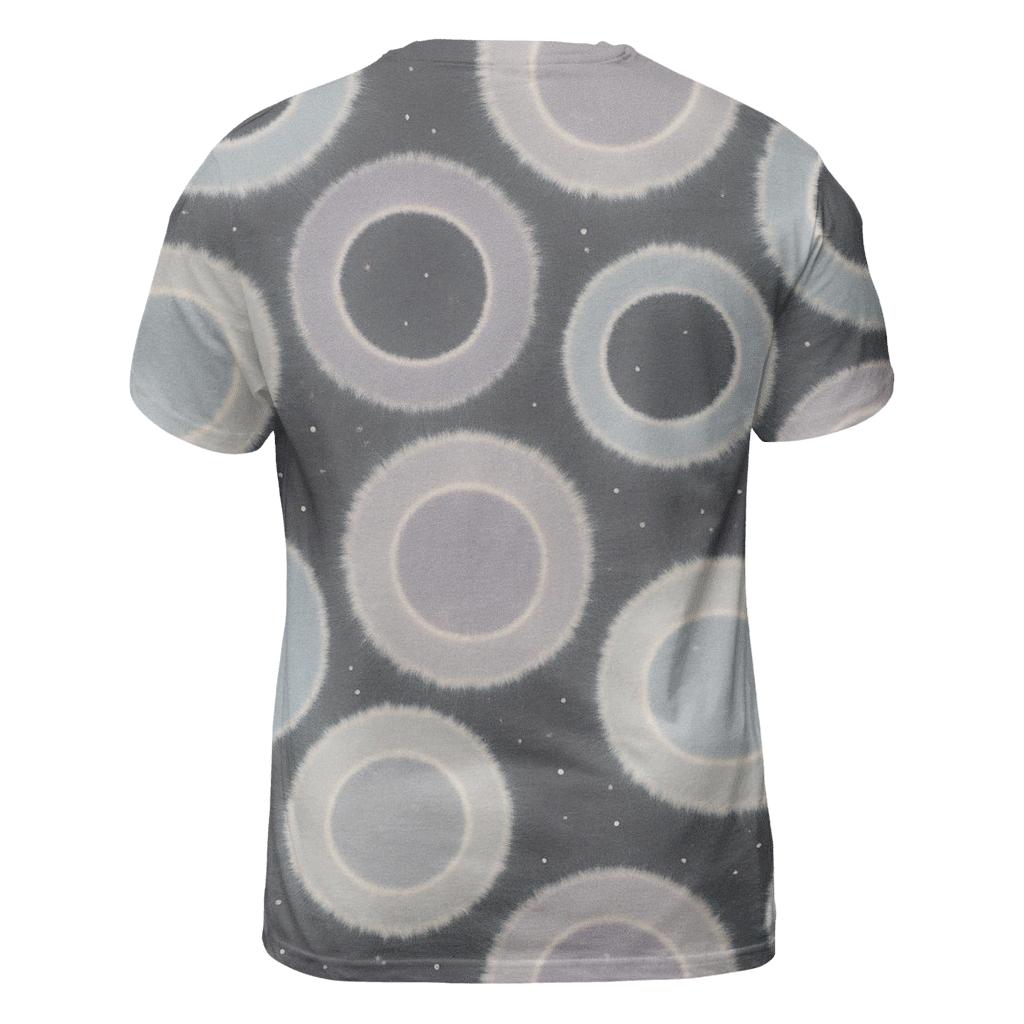 Reverse Dye Moon Crater Rings trendy printed shirt styles