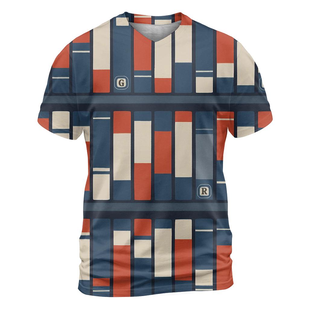 Video Rental Shelf Stripes vibrant all-over design tees
