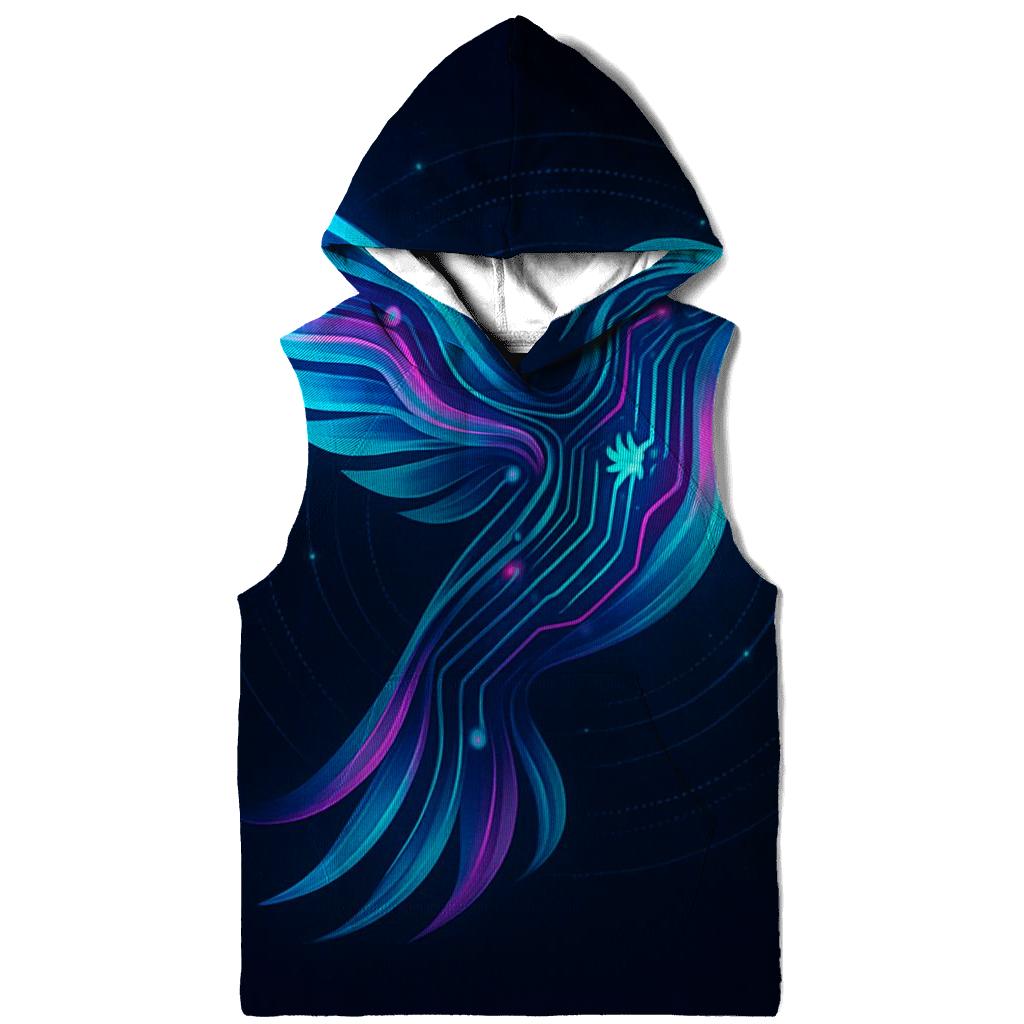 Aurora Circuit Hummingbird printed hoodies