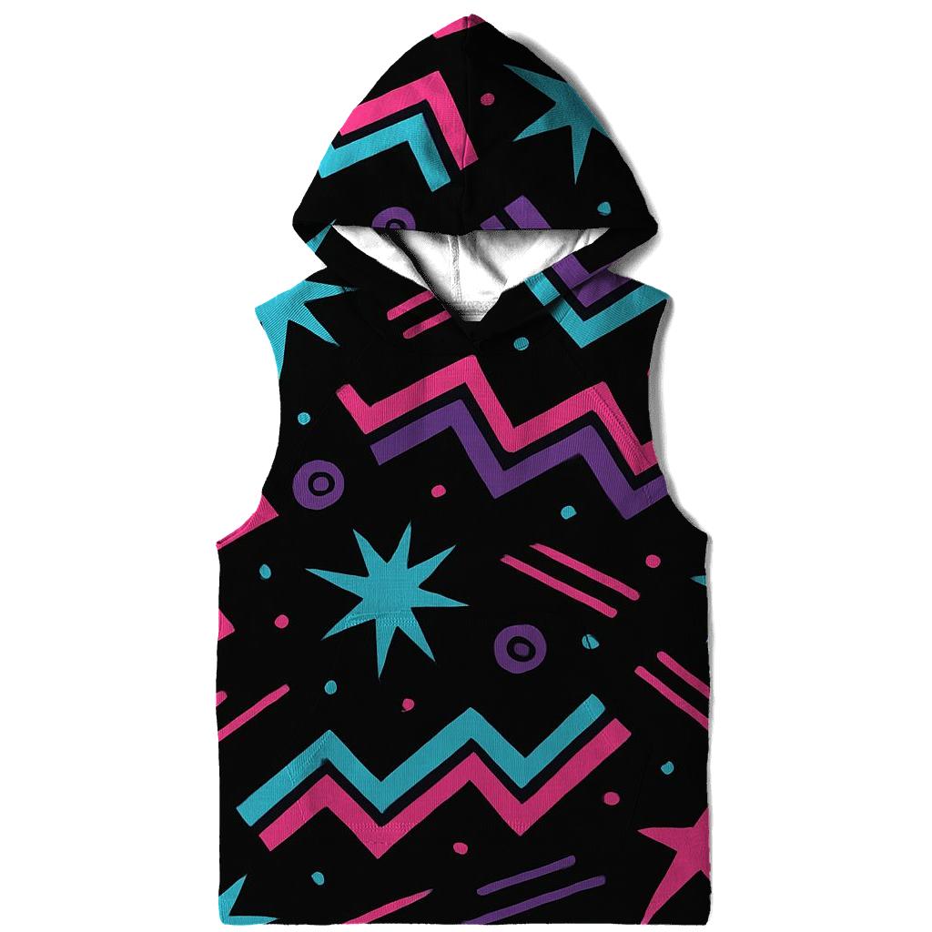 Neon Roller Rink Floor Pattern embroidered hoodies