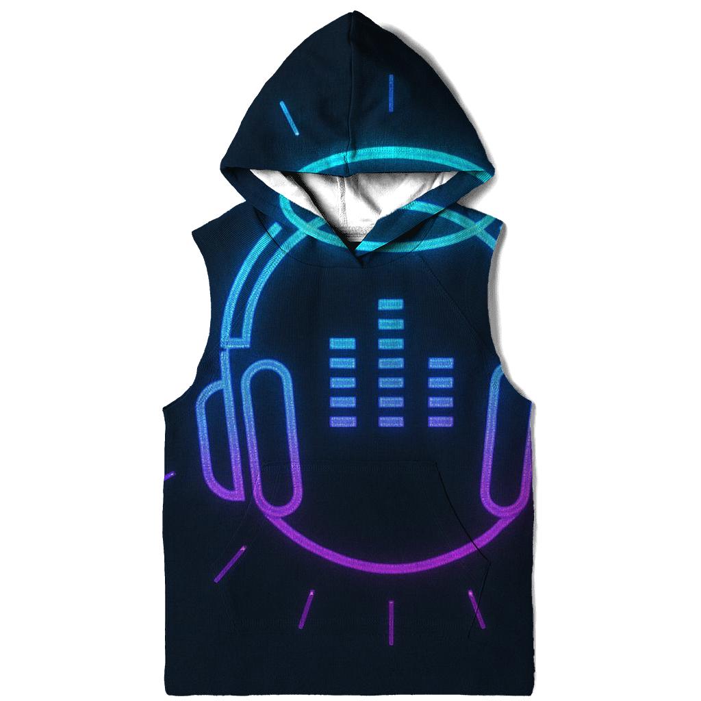 Neon Headphone Halo printed hoodies