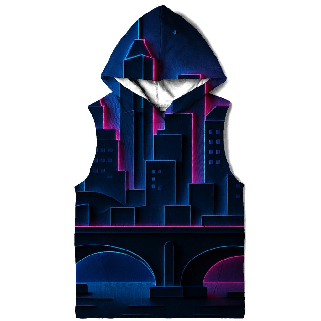 Neon Skyline Paper Cut Layers pullover hoodies