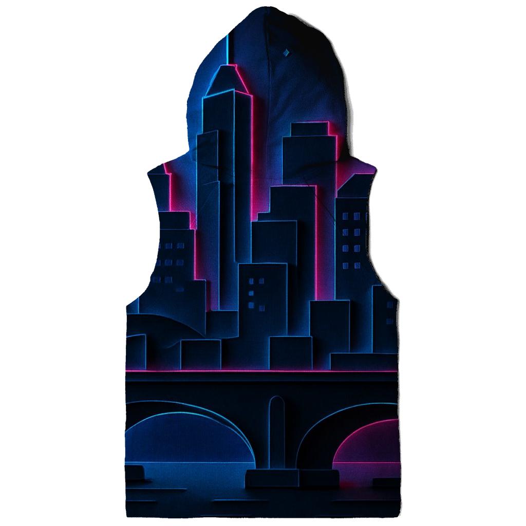Neon Skyline Paper Cut Layers pullover hoodies