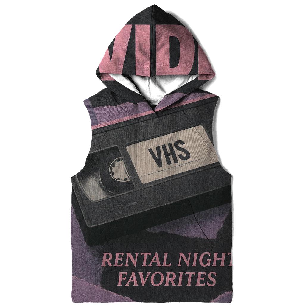 Classic 1990s VHS Rental Night Collage lightweight hoodies