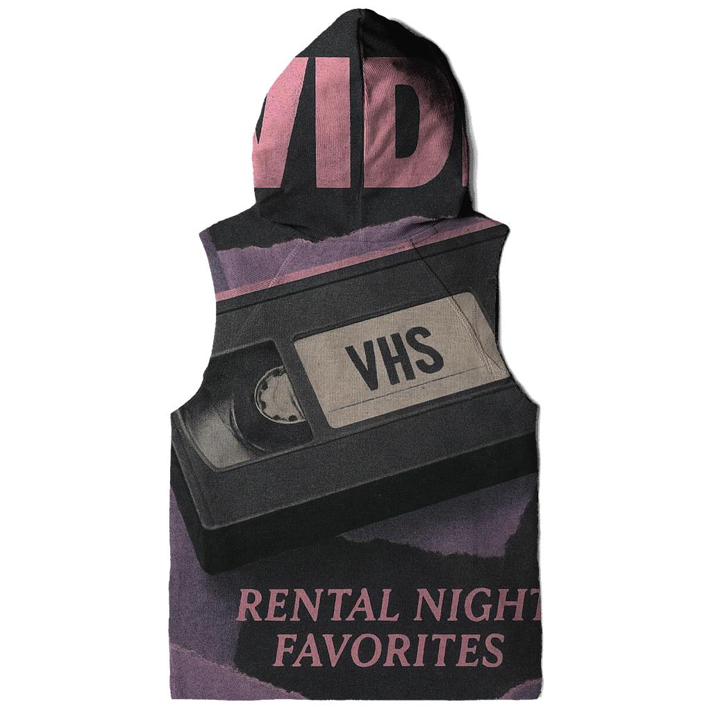 Classic 1990s VHS Rental Night Collage lightweight hoodies