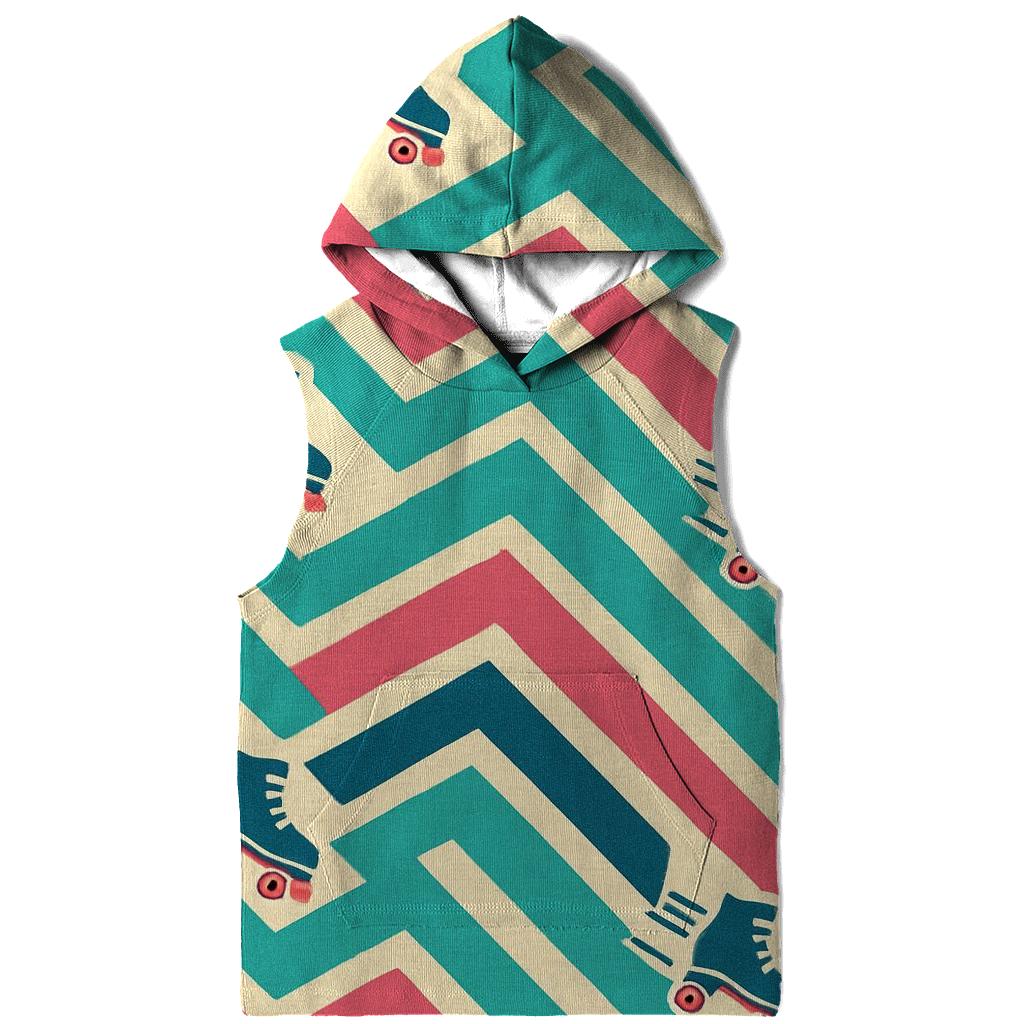 Funky Roller Rink Chevron Lanes pullover hoodies