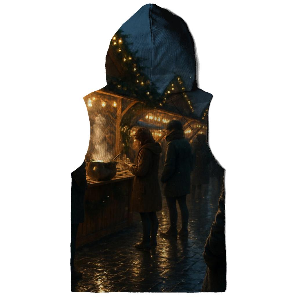 Christmas Market Under Lantern Bokeh embroidered hoodies