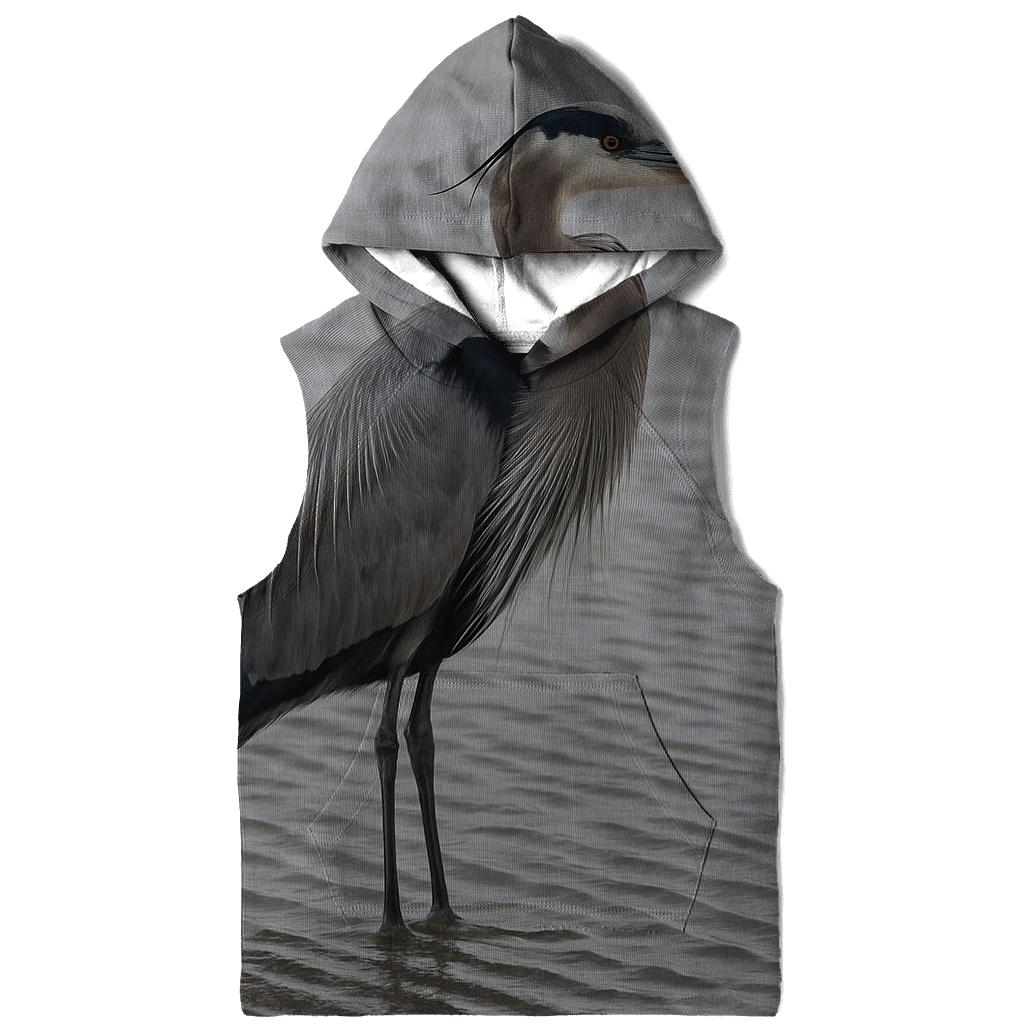 Mudflat Sentinel Great Blue Heron pullover hoodies