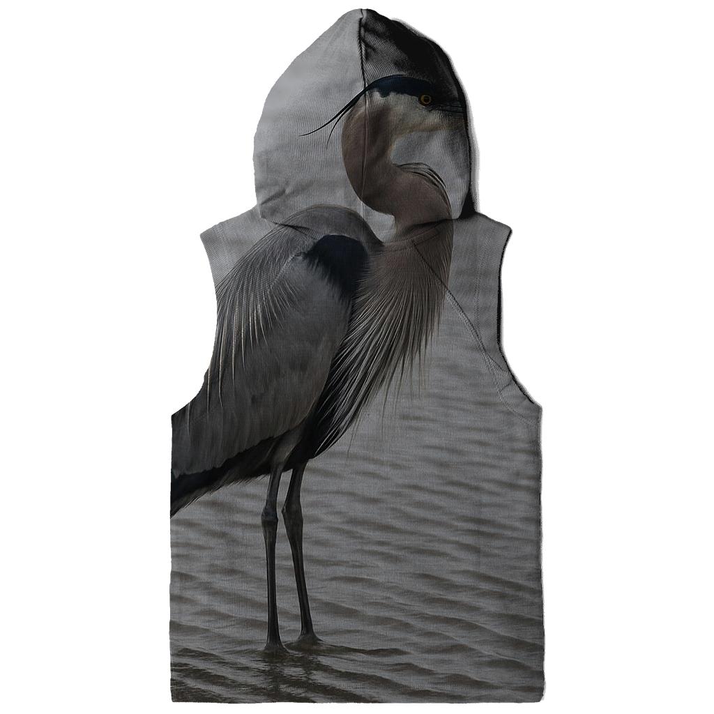 Mudflat Sentinel Great Blue Heron pullover hoodies