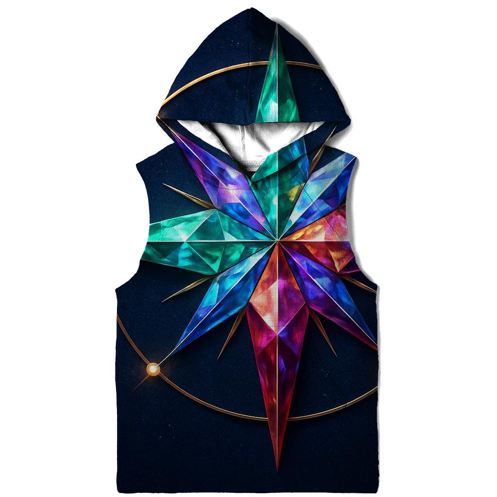 Jewel Tone Prism Compass printed hoodies