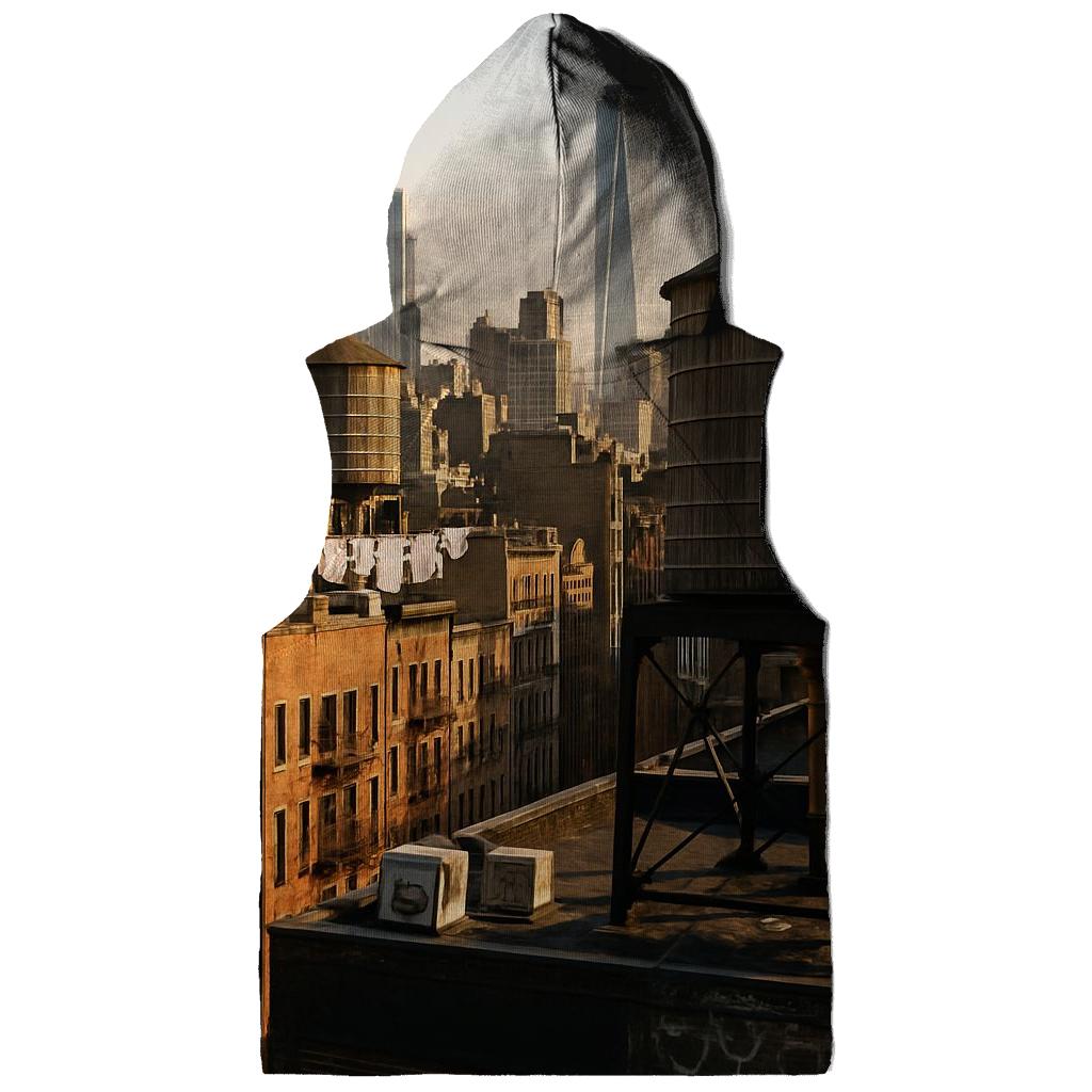 Chinatown Rooftop Water Towers Facing Downtown graphic hoodies