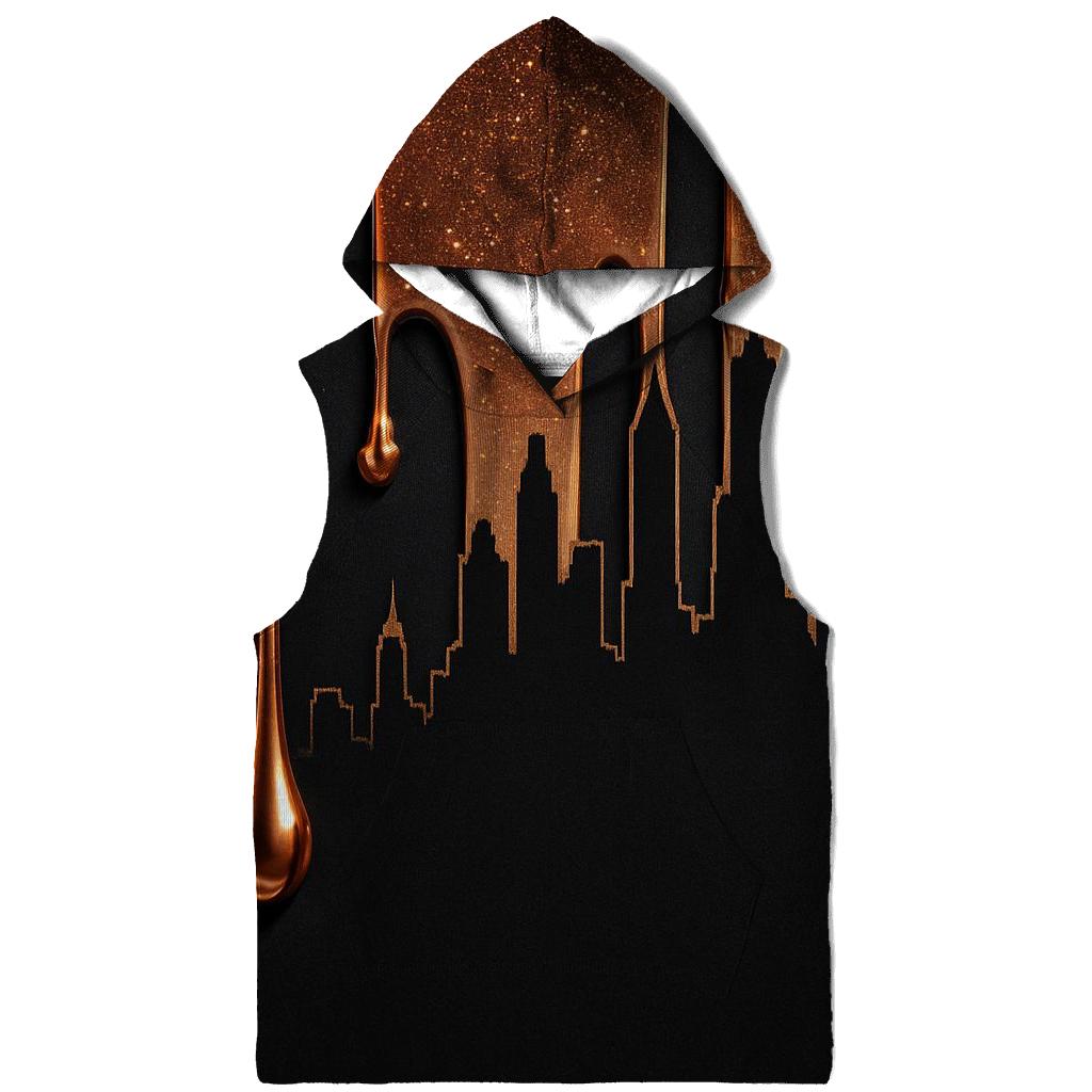 Copper Bronze Metallic Drip Skyline custom hoodies