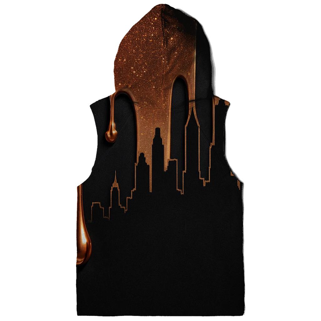 Copper Bronze Metallic Drip Skyline custom hoodies