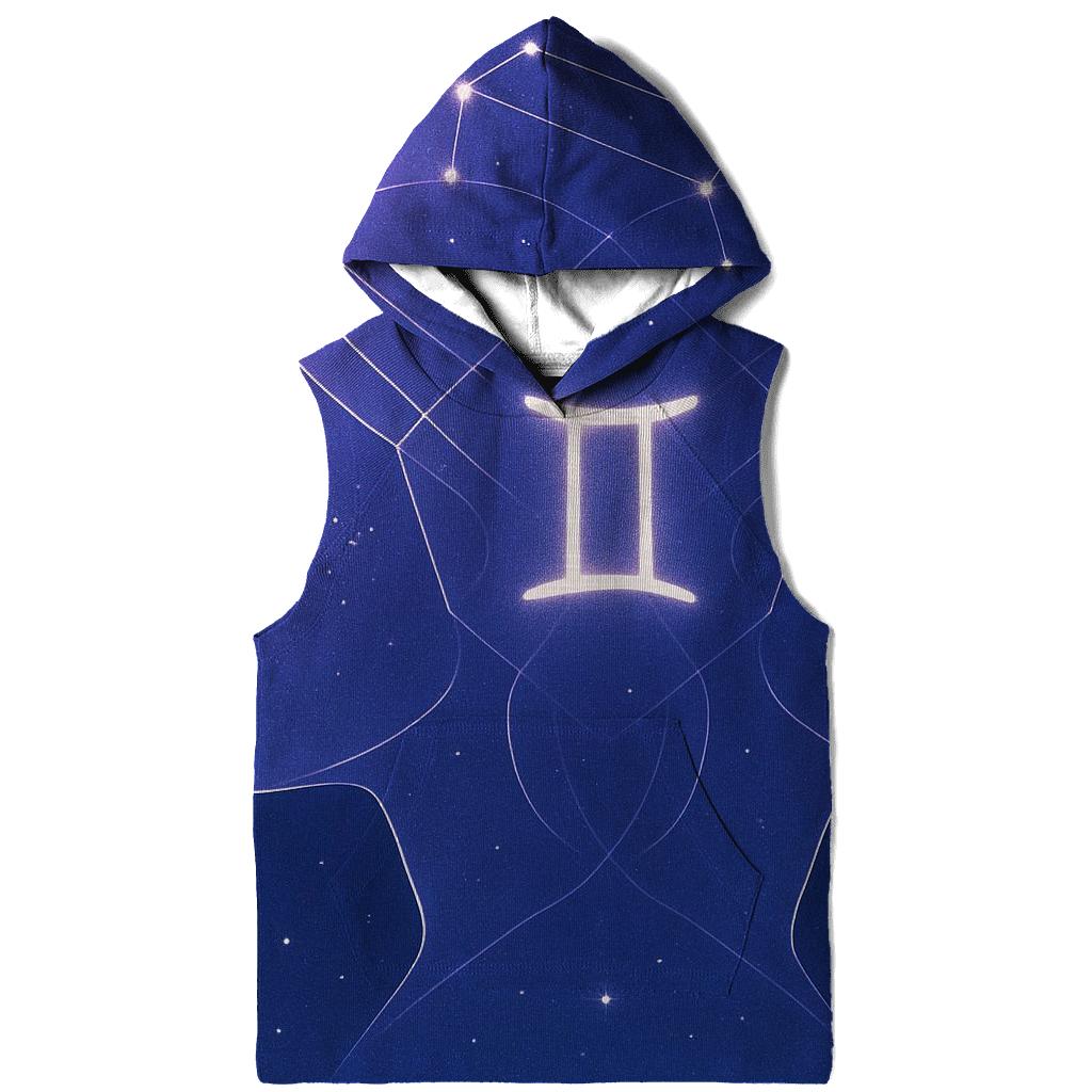 Gemini Twins Mirror Constellation Portrait printed hoodies