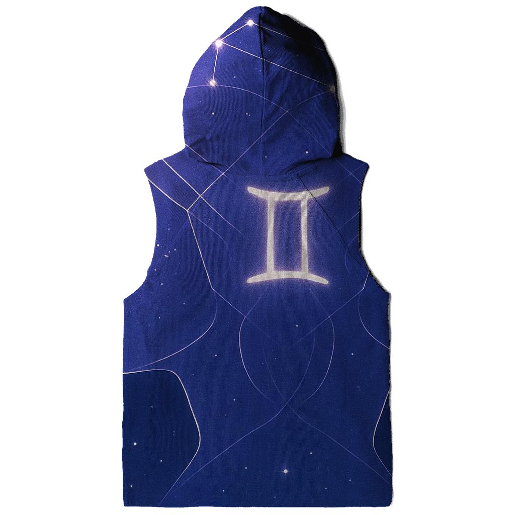 Gemini Twins Mirror Constellation Portrait printed hoodies
