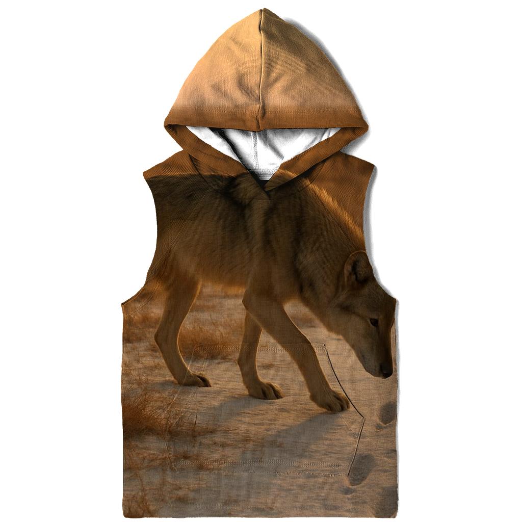 Steppe Wolf Following Saiga Tracks At Dawn hoodie designs