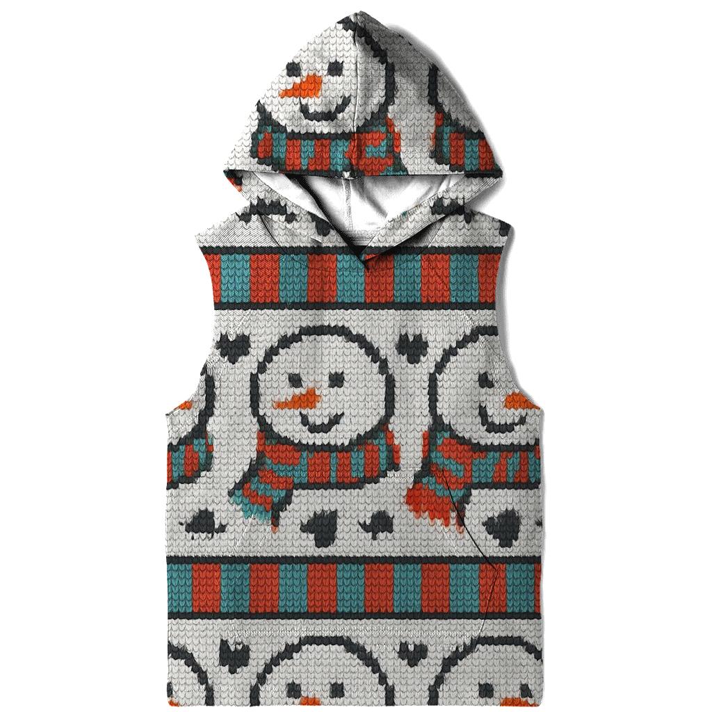 Snowman Scarf Polka Stripe Design printed hoodies
