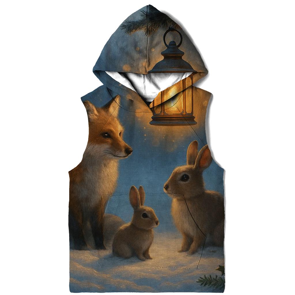 Woodland Lantern And Winter Friends zip-up hoodies