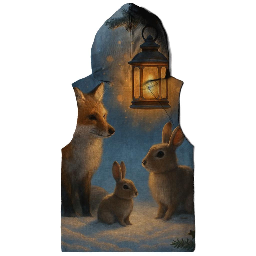 Woodland Lantern And Winter Friends zip-up hoodies