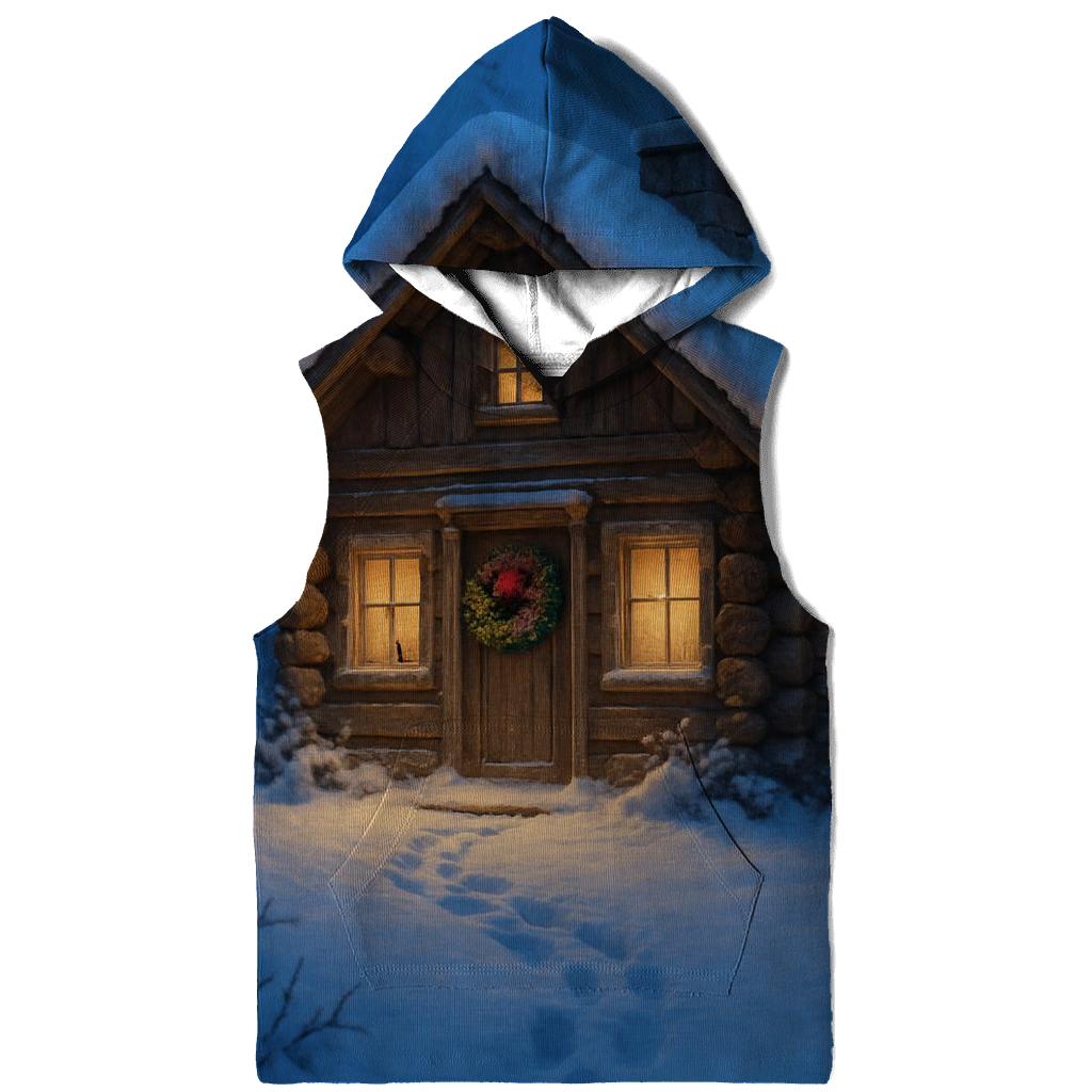 Wreath Adorned Cabin Path At Dusk graphic hoodies