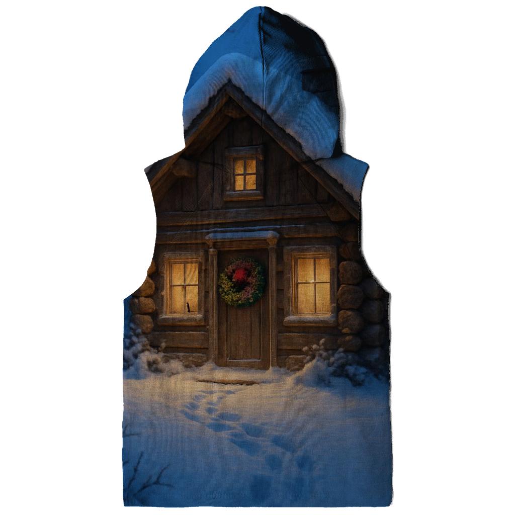 Wreath Adorned Cabin Path At Dusk graphic hoodies