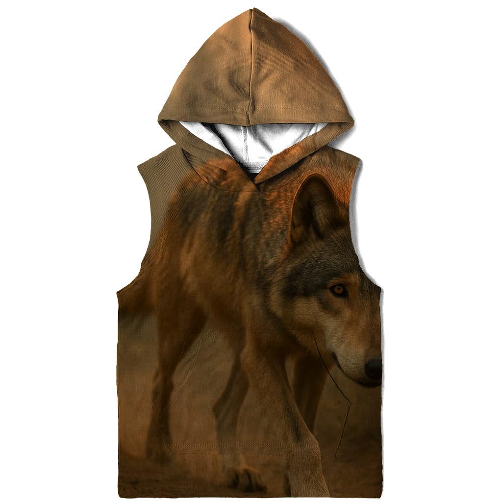 Wildfire Smoke Drift Over A Wolf Trail graphic hoodies