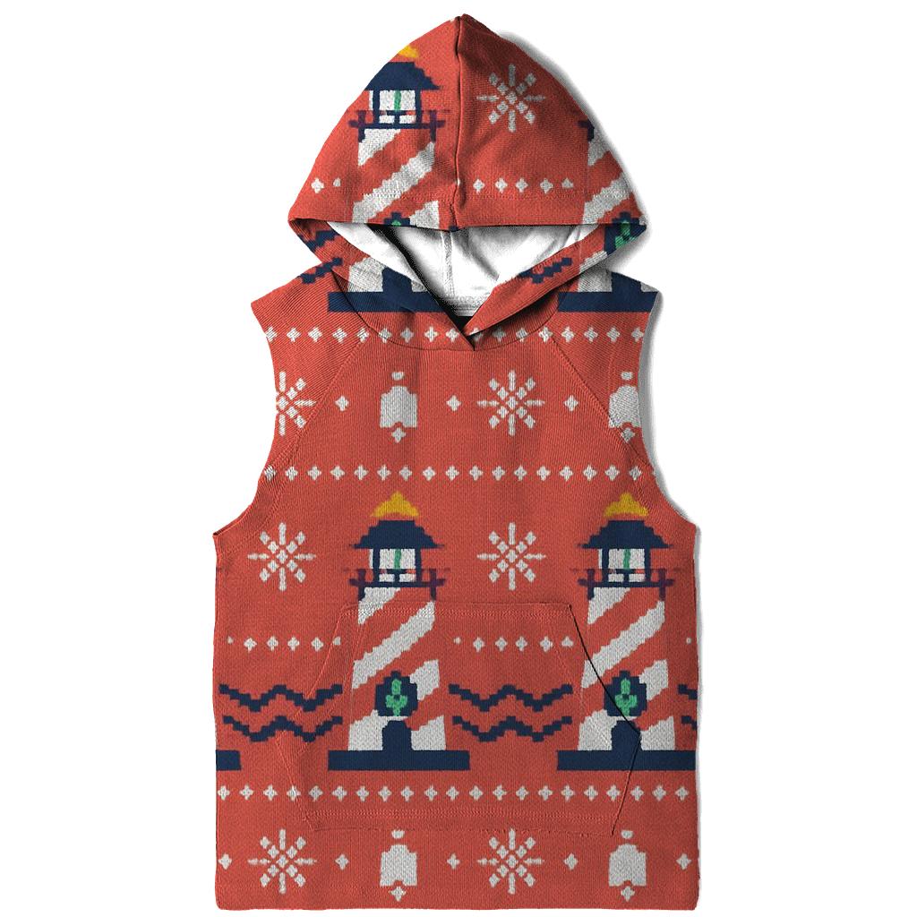 Candy Cane Lighthouse Stripe Design printed hoodies