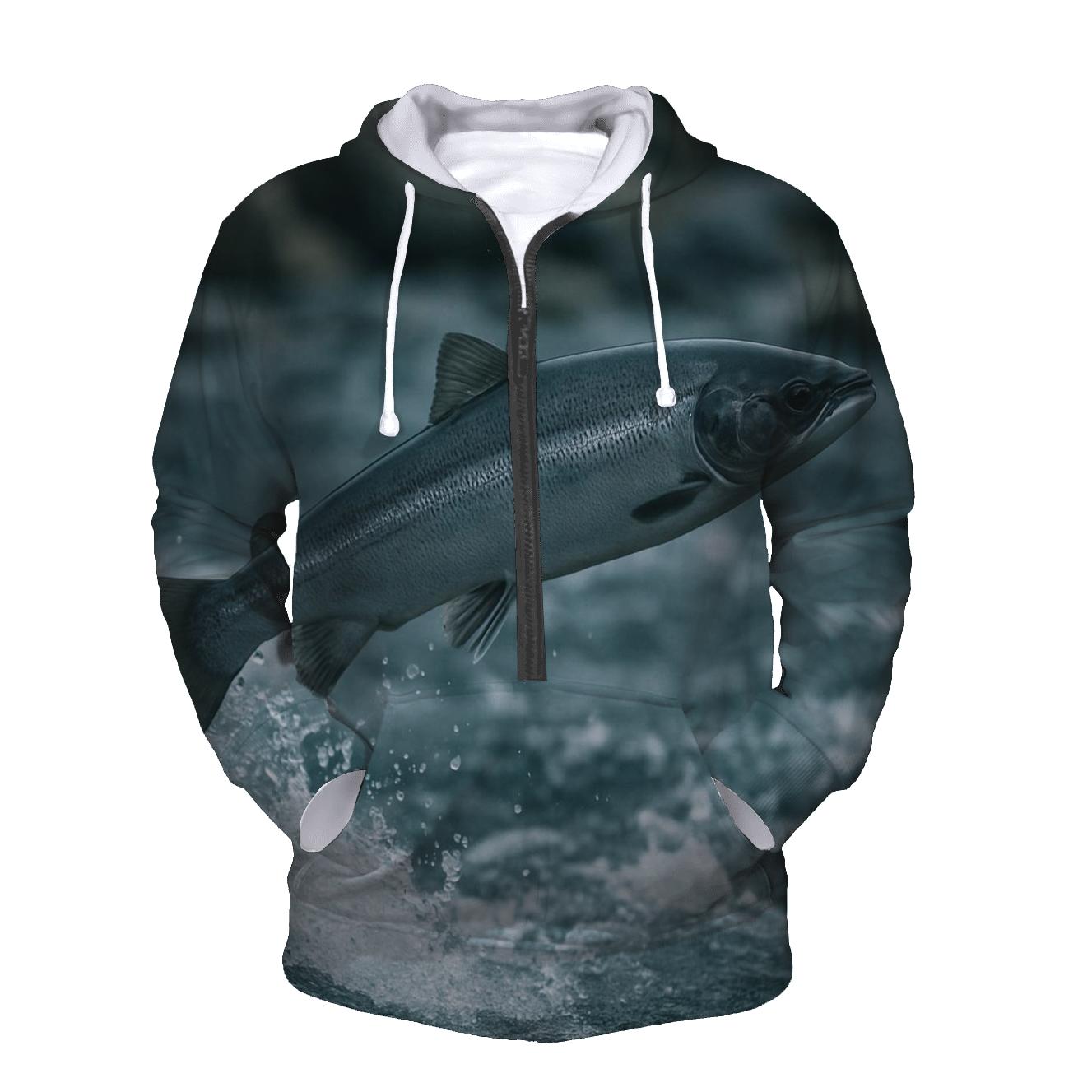 Riverglass Leap Atlantic Salmon heavyweight hoodies