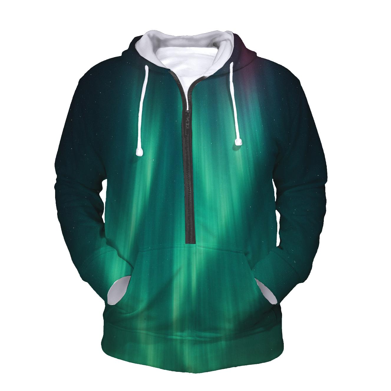 Aurora Curtain Over Polar Night custom hoodies