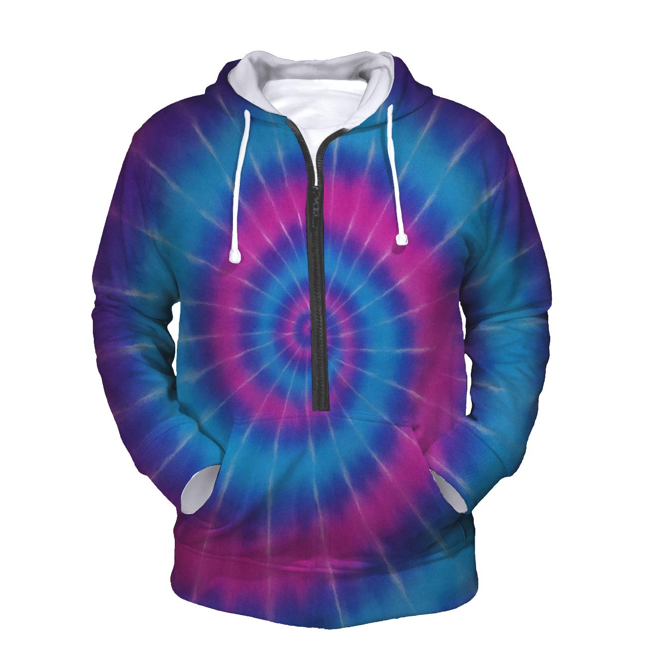 Nebula Spiral Overdye Whirlpool printed hoodies