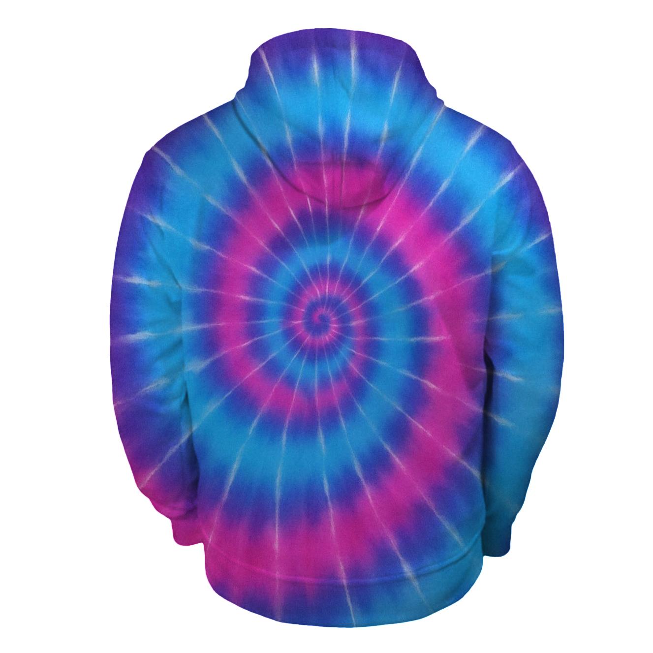 Nebula Spiral Overdye Whirlpool printed hoodies