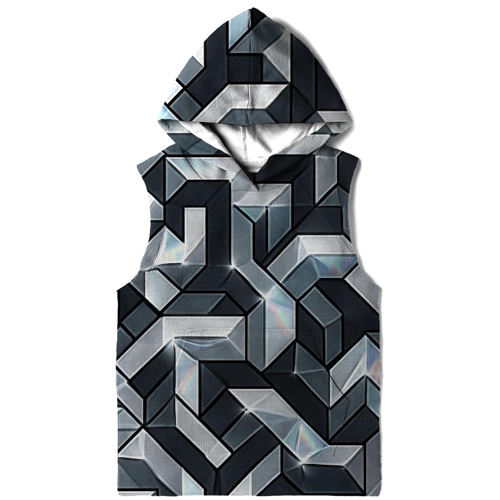 Holographic Facet Labyrinth printed hoodies