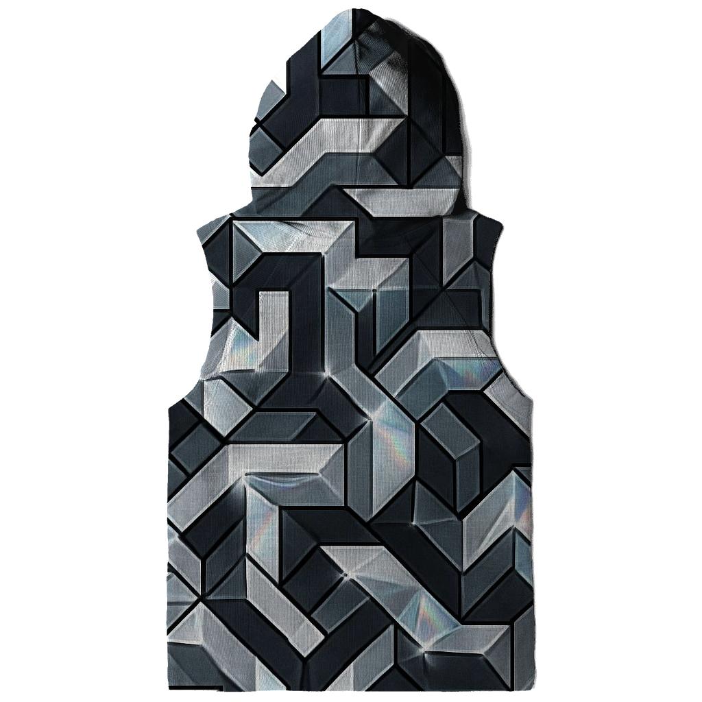 Holographic Facet Labyrinth printed hoodies