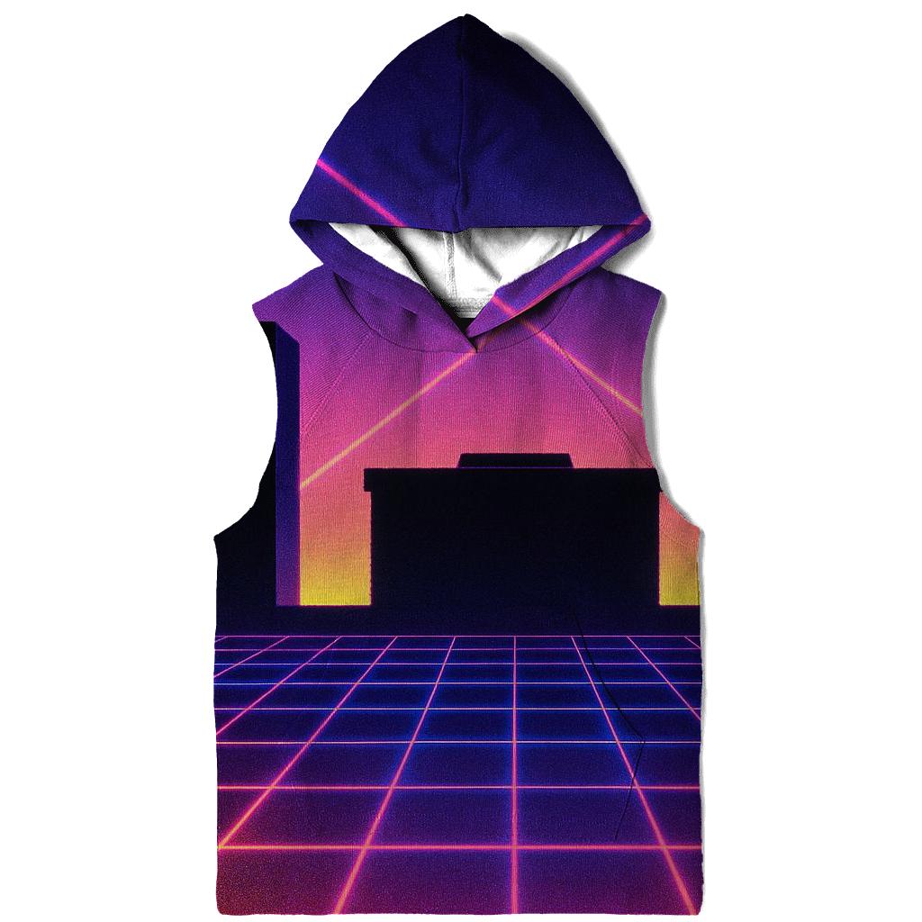 Neon Stage Silhouette Grid graphic hoodies