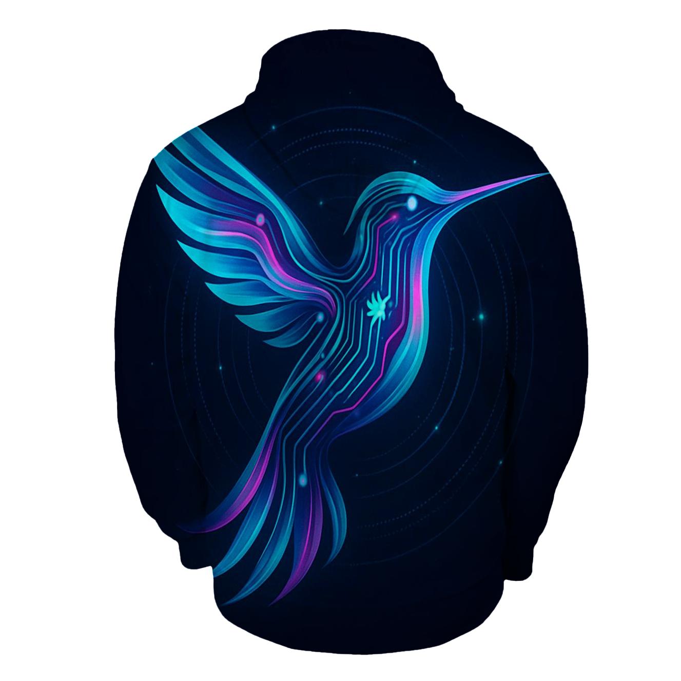 Aurora Circuit Hummingbird pullover hoodies