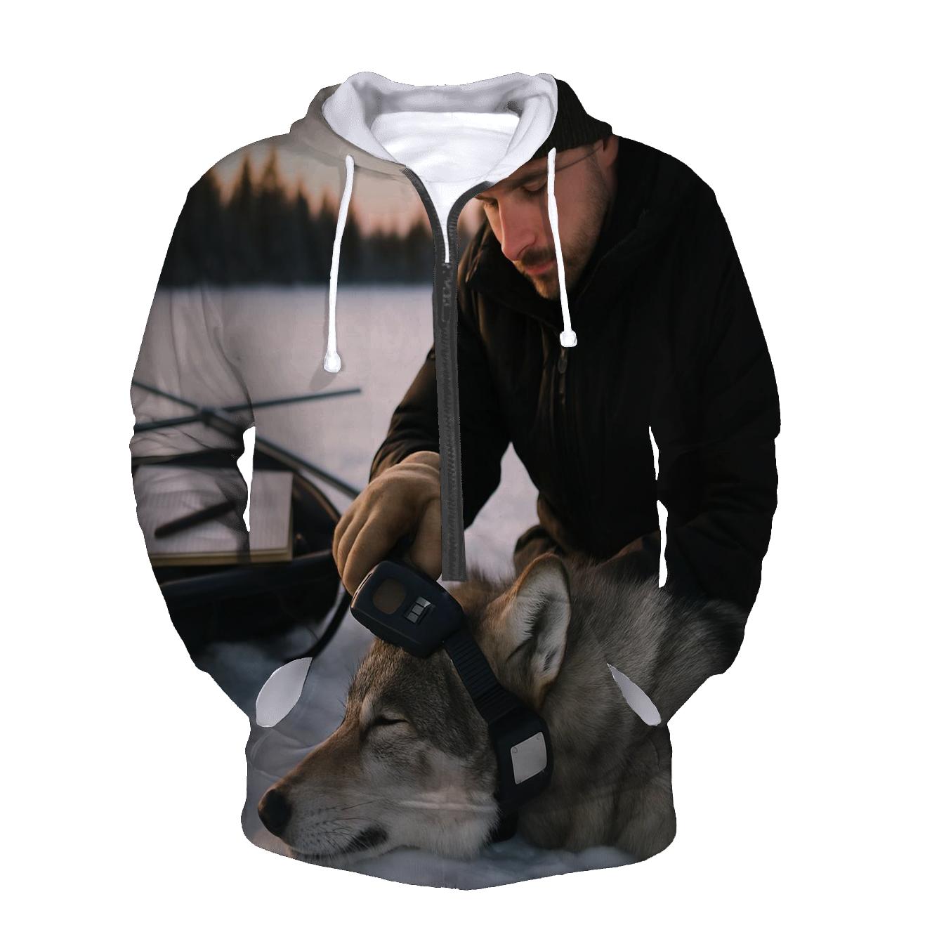 Radio Collar Check In Winter Capture Corridor embroidered hoodies