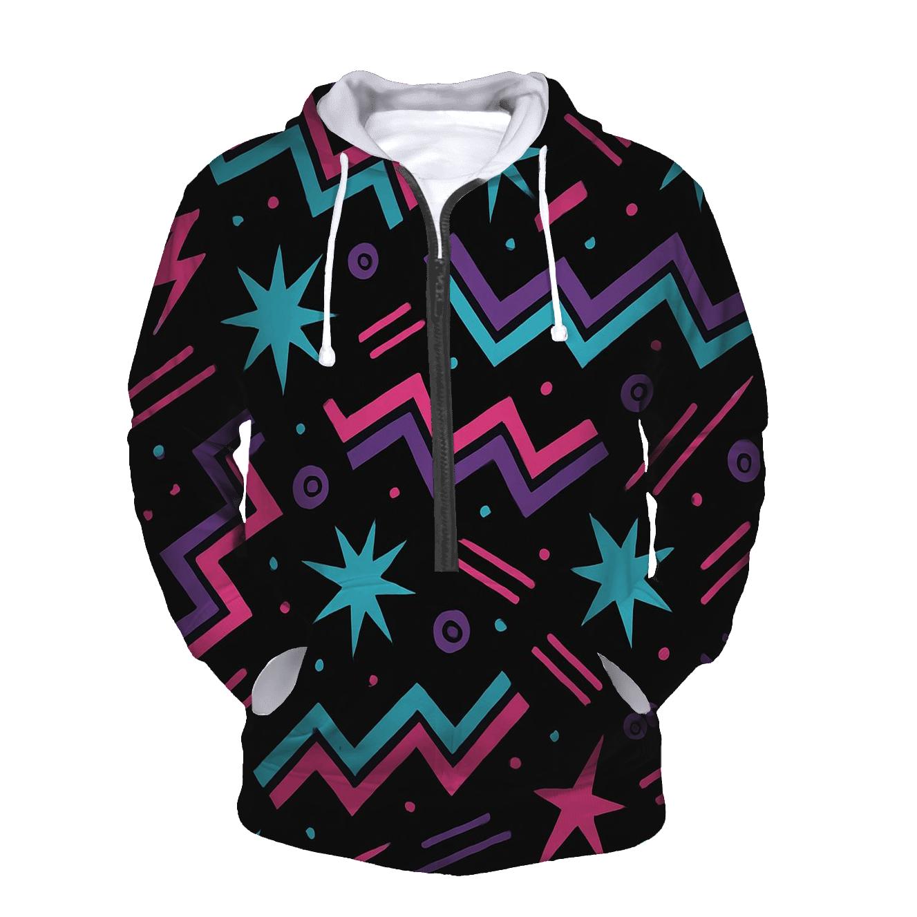 Neon Roller Rink Floor Pattern pullover hoodies