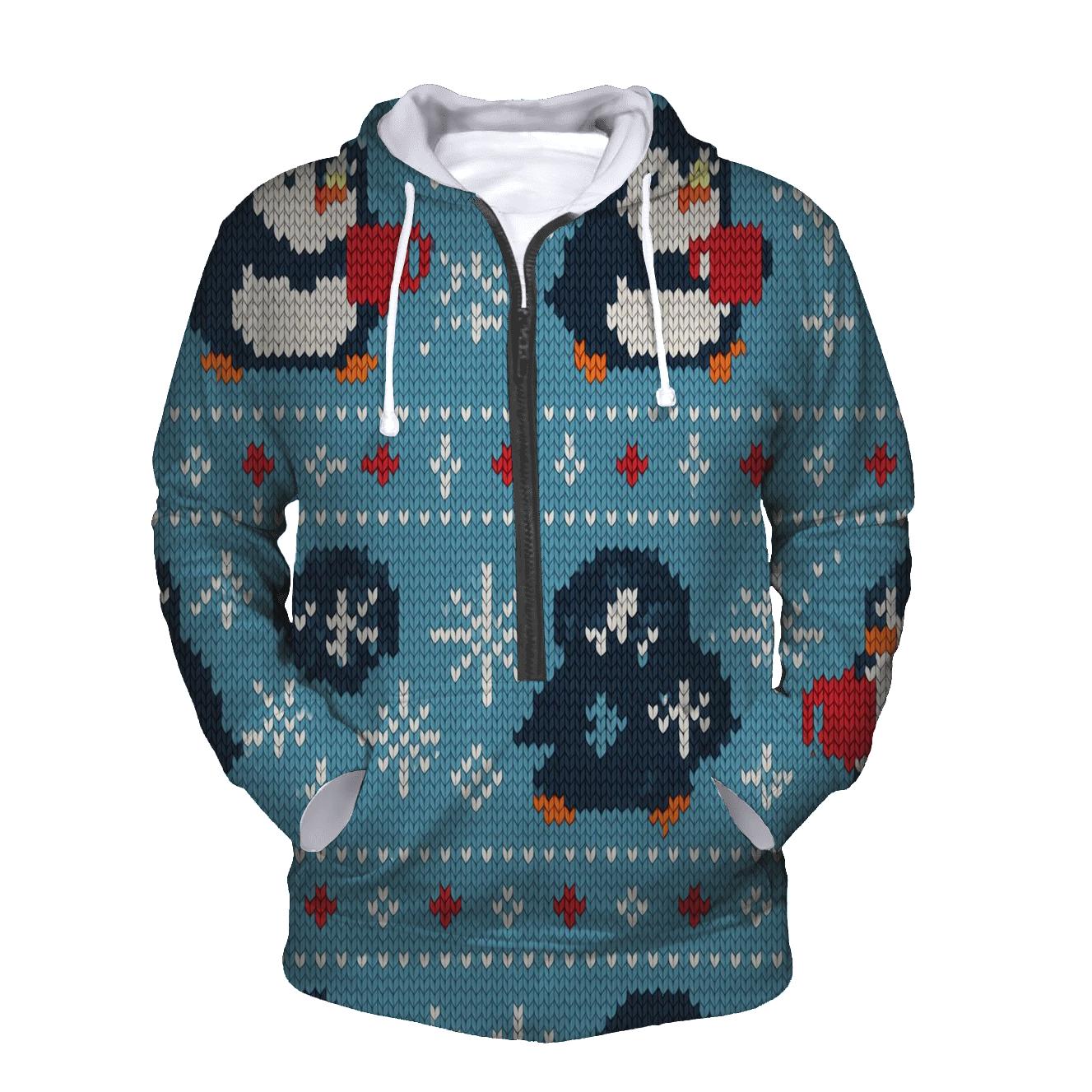 Frosty Penguin Cocoa March Design graphic hoodies
