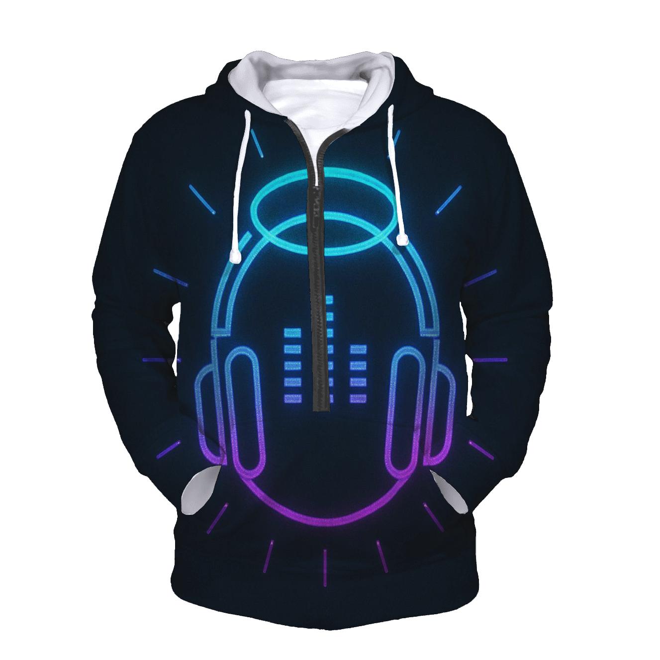 Neon Headphone Halo hoodie styles