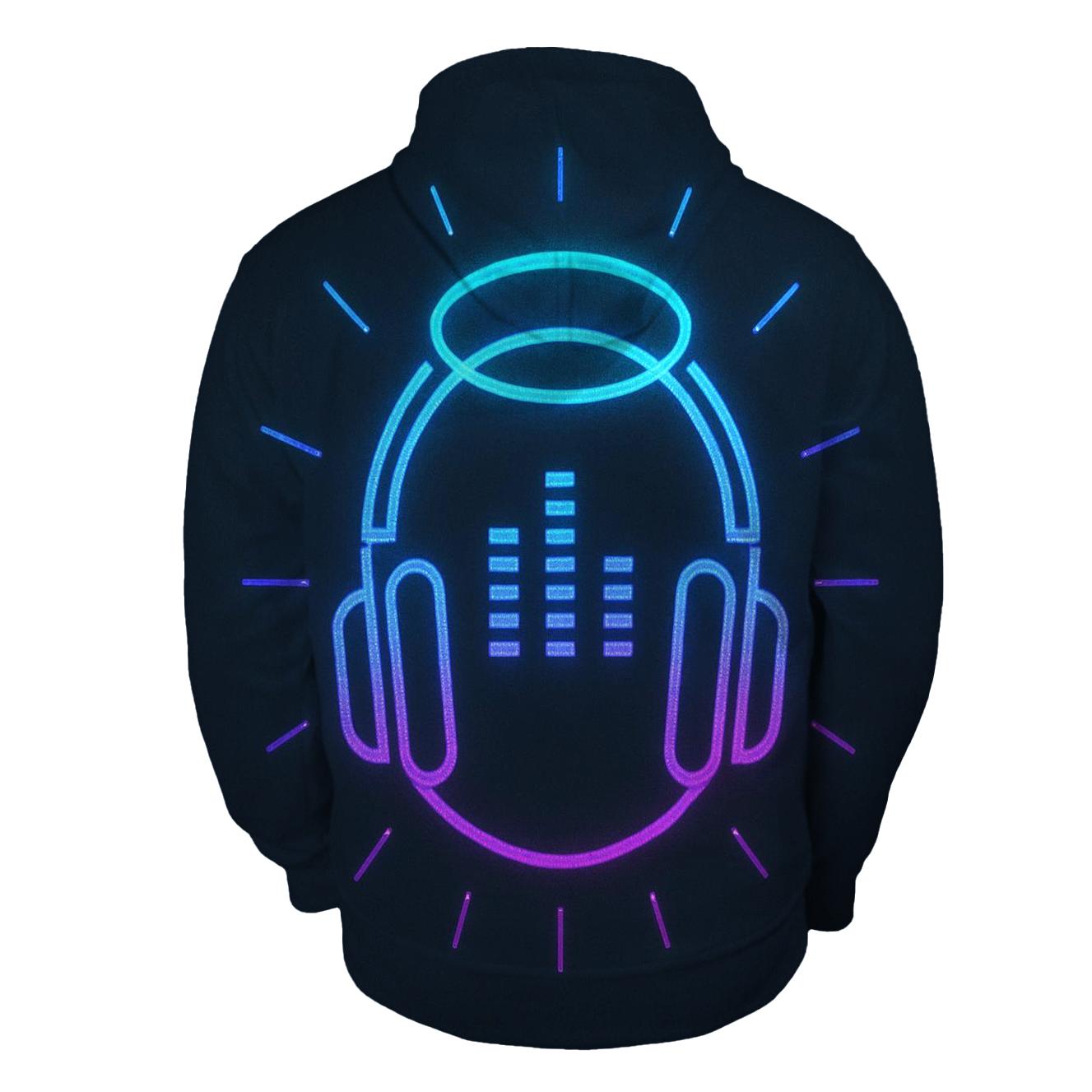 Neon Headphone Halo hoodie styles