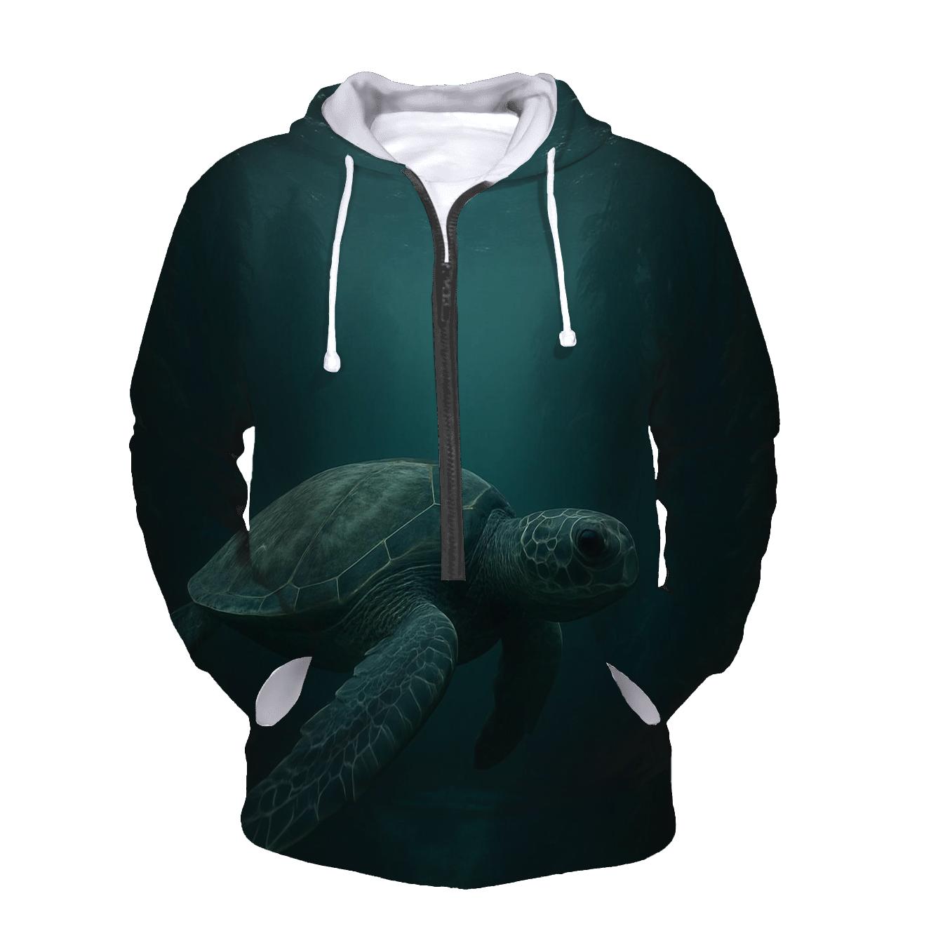 Kelp Corridor Green Sea Turtle graphic hoodies