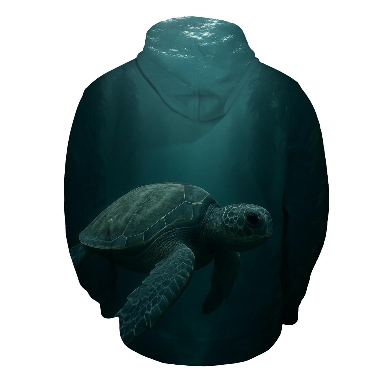 Kelp Corridor Green Sea Turtle graphic hoodies