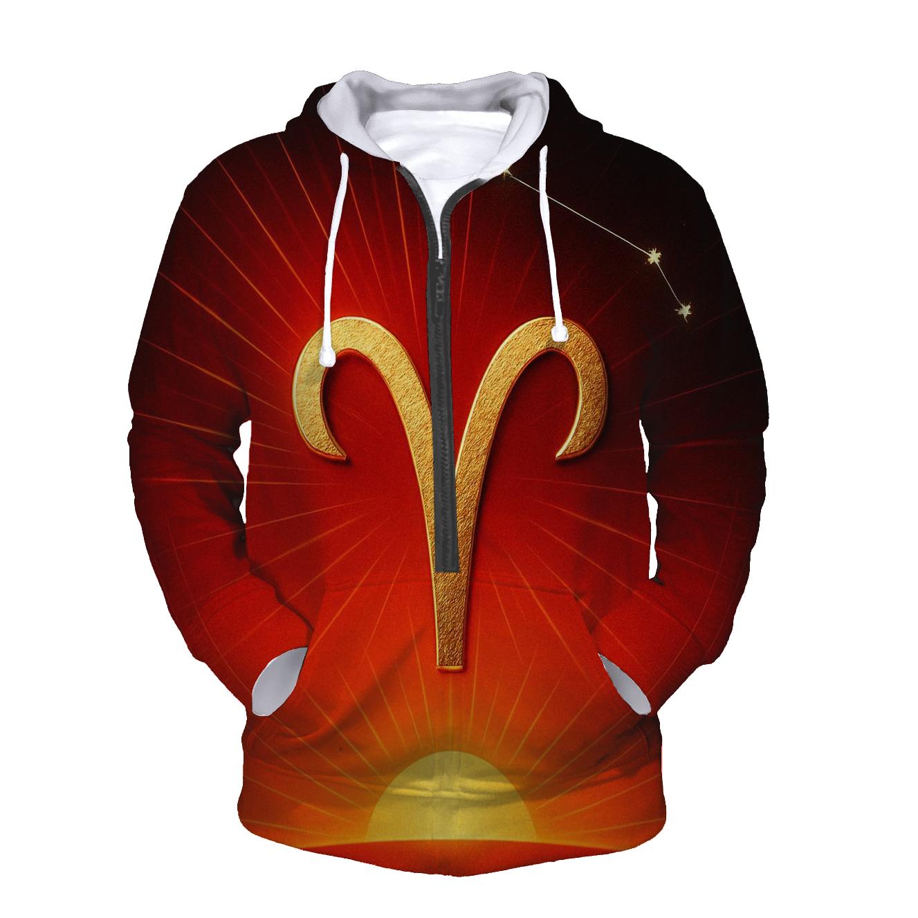 Aries Ram Horns Solar Ascendant lightweight hoodies