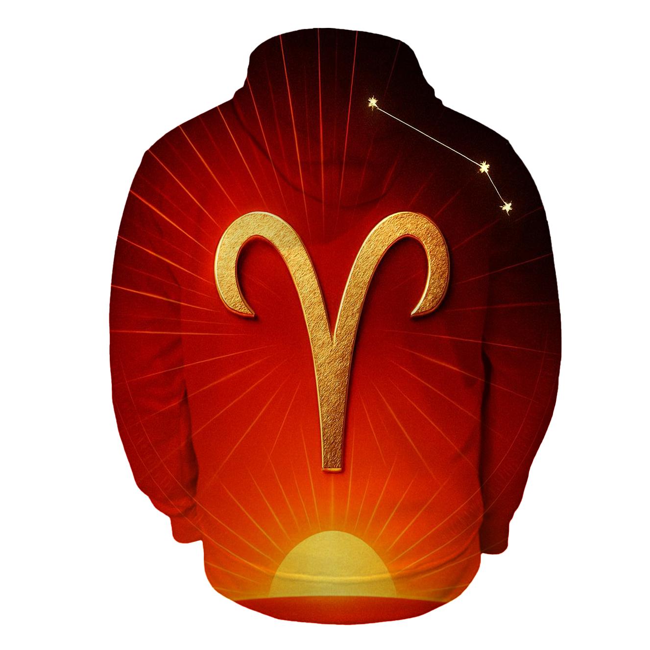 Aries Ram Horns Solar Ascendant lightweight hoodies