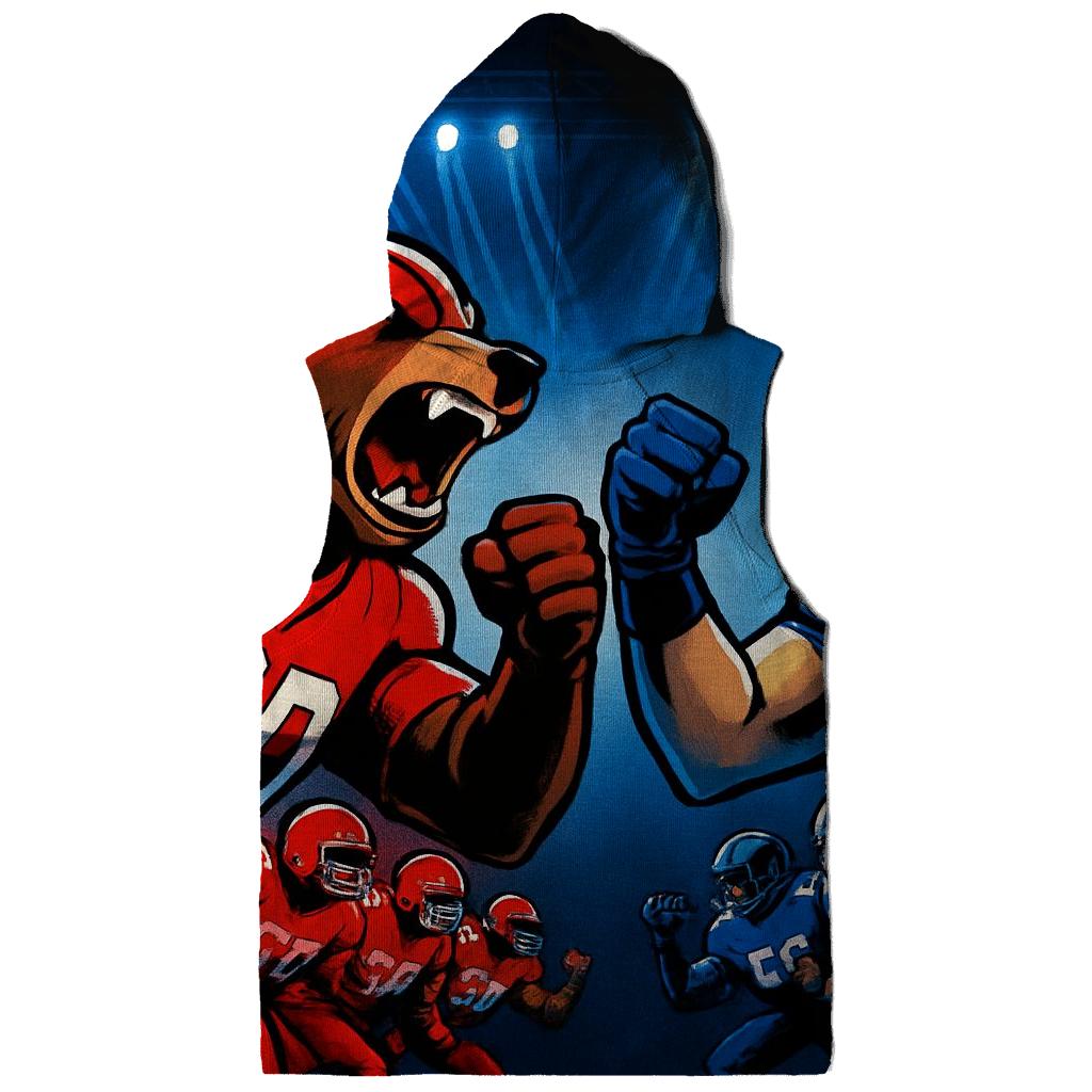 Mascot Armor Showdown On Gridiron Stage embroidered hoodies