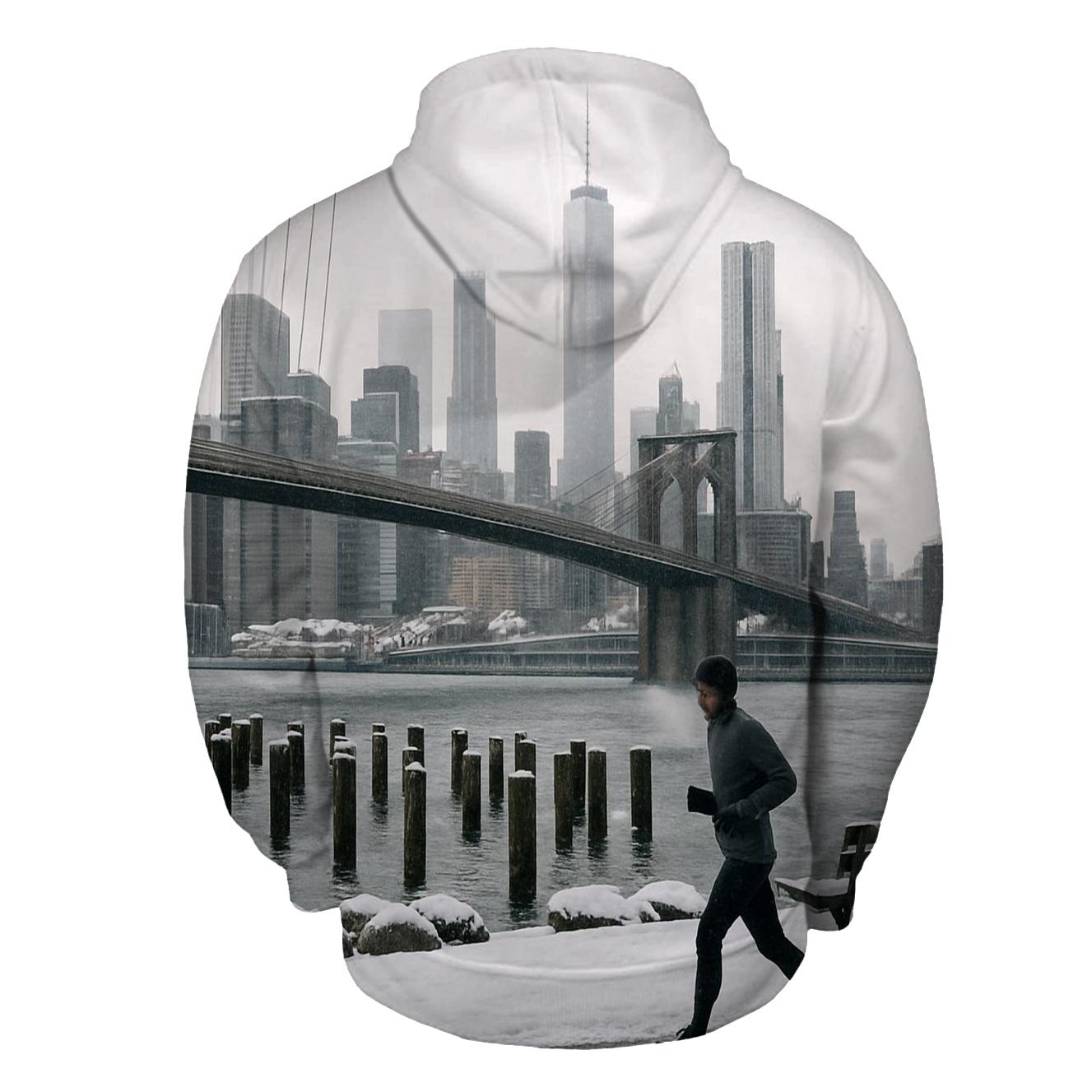 Winter Silence From Brooklyn Bridge Park Pier embroidered hoodies