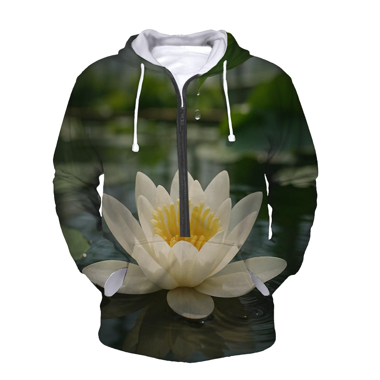 Water Lily Pollination Study In Greenhouse Basin printed hoodies