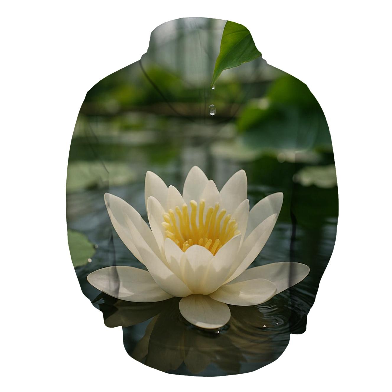 Water Lily Pollination Study In Greenhouse Basin printed hoodies