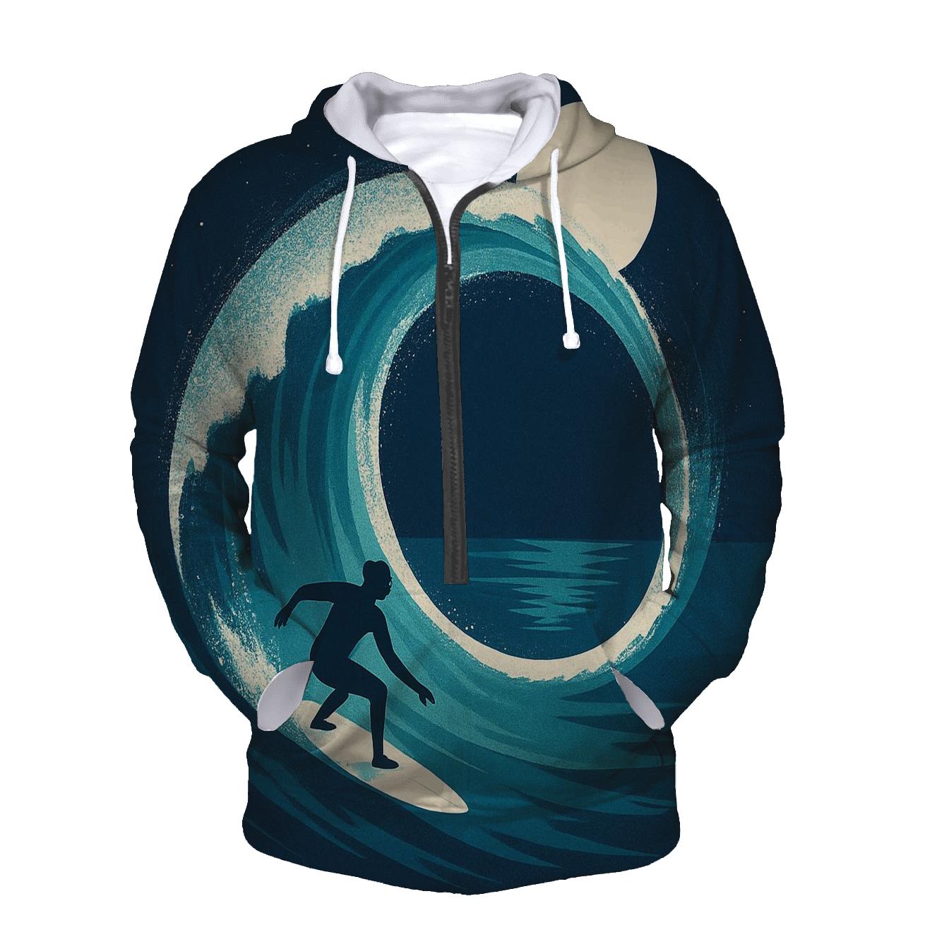 Indigo Wave Surf Orbit graphic hoodies